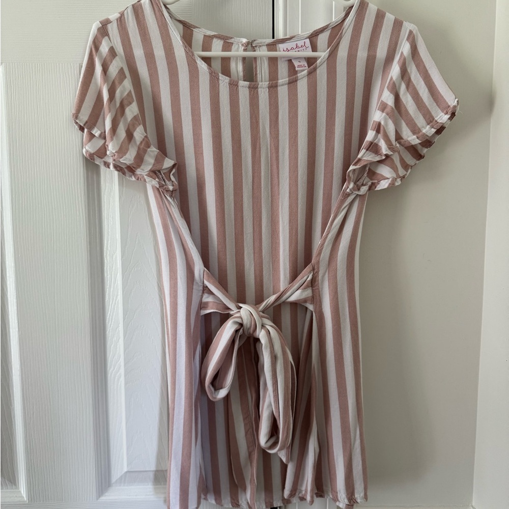 Isabel Maternity by Ingrid & Isabel Pink and White Striped Top - Size Sm